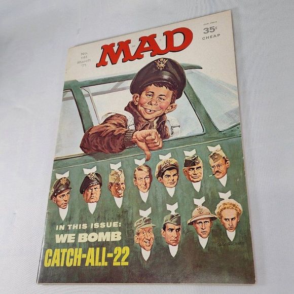 Mad Magazine Issue #141 March 1971 We Bomb Catch All 22 Military Jack Rickard VG - Picture 2 of 12